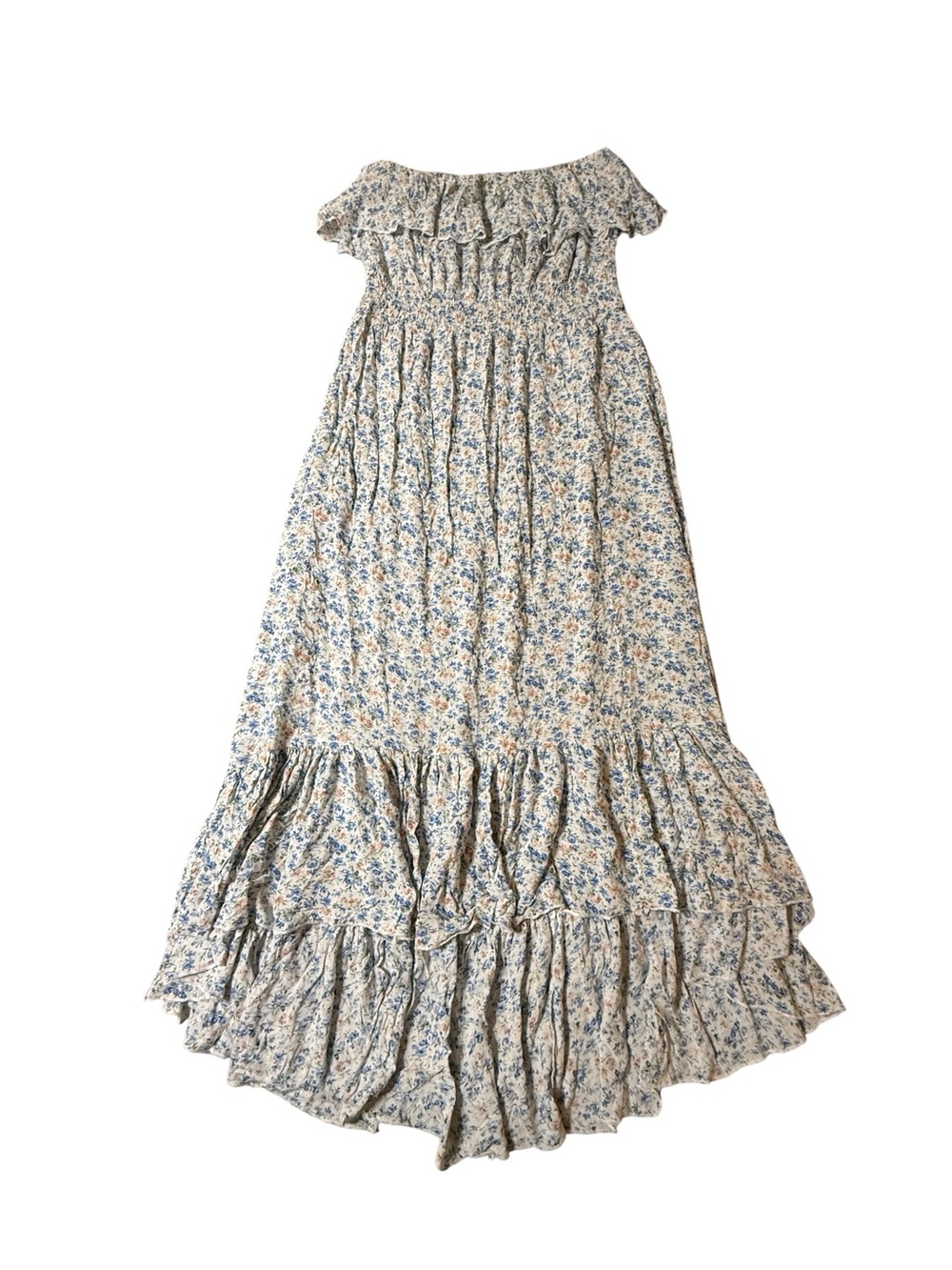 Elan Floral Off Shoulder Ruffle Tiered Maxi Dress Large